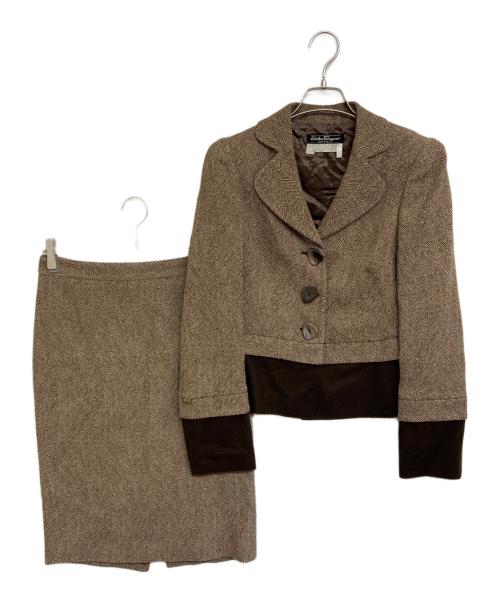 Salvatore Ferragamo（サルヴァトーレ フェラガモ）Salvatore Ferragamo (サルヴァトーレ フェラガモ) セットアップ ブラウン サイズ:42の古着・服飾アイテム