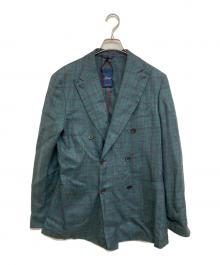 Belvest（ベルヴェスト）の古着「ウールシルクリネン ダブルジャケット」｜グリーン