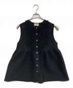 UNITED ARROWSユナイテッドアローズ）の古着「P ミニフリル ニットベスト」｜ネイビー