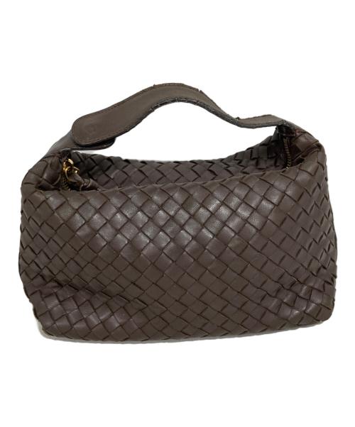 BOTTEGA VENETA（ボッテガベネタ）BOTTEGA VENETA (ボッテガベネタ) イントレチャートポーチ ブラウンの古着・服飾アイテム
