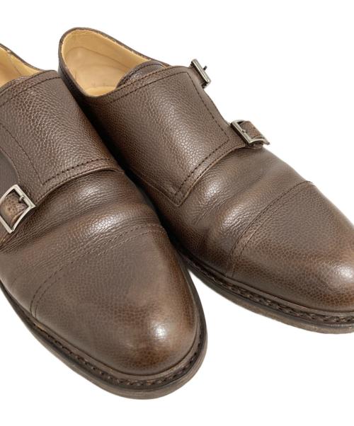 PARABOOT（パラブーツ）PARABOOT (パラブーツ) BEAMS F (ビームスエフ) ダブルモンクストラップレザーシューズ ブラウン サイズ:8の古着・服飾アイテム