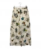 CABANキャバン）の古着「コットン ボタニカルプリントワイドパンツ」｜ベージュ