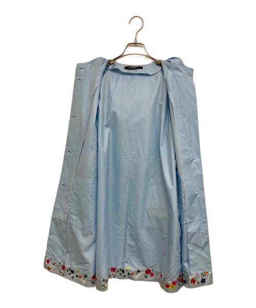 LEONARD（レオナール）LEONARD (レオナール) トリム フーディ ロングコート スカイブルー サイズ:3の古着・服飾アイテム