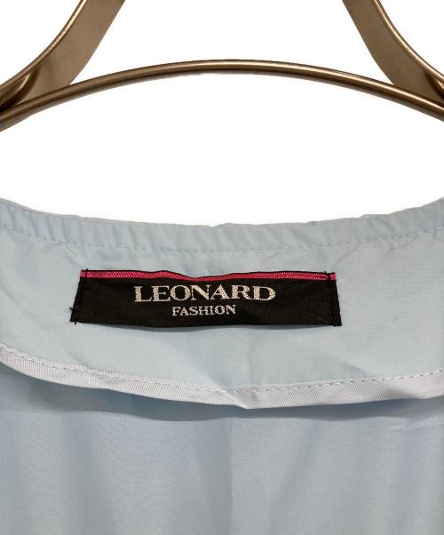 LEONARD（レオナール）LEONARD (レオナール) トリム フーディ ロングコート スカイブルー サイズ:3の古着・服飾アイテム