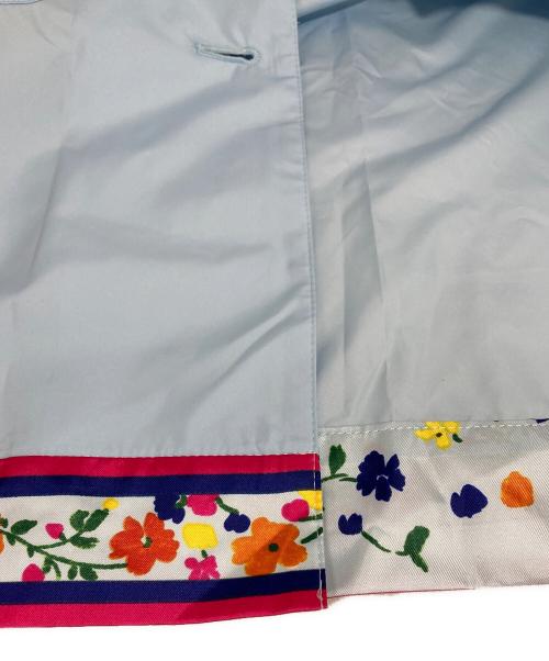 LEONARD（レオナール）LEONARD (レオナール) トリム フーディ ロングコート スカイブルー サイズ:3の古着・服飾アイテム