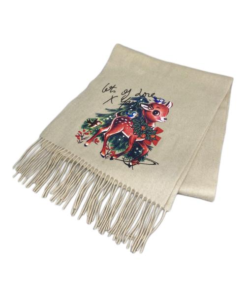 Vivienne Westwood（ヴィヴィアンウエストウッド）Vivienne Westwood (ヴィヴィアンウエストウッド) バンビプリントマフラー ベージュの古着・服飾アイテム