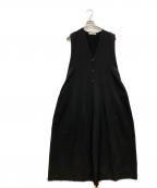 ETRE TOKYOエトレトウキョウ）の古着「フロントボタンニットオールインワン」｜ブラック