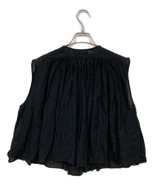 HERITANOVUM（ヘリテノーム）HERITANOVUM (ヘリテノーム) リネンガーゼブラウス ブラック サイズ:F 未使用品の古着・服飾アイテム