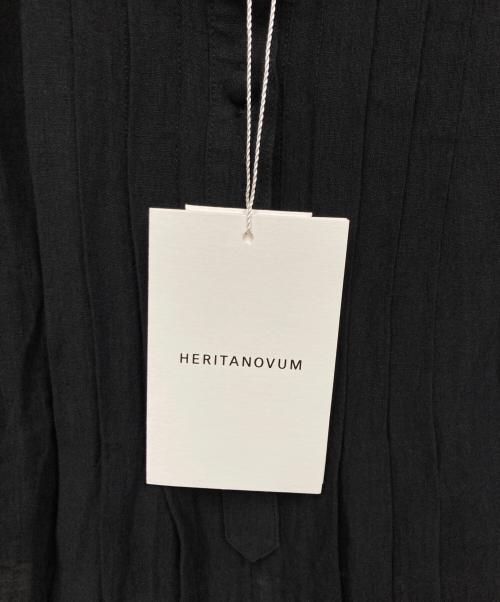 HERITANOVUM（ヘリテノーム）HERITANOVUM (ヘリテノーム) リネンガーゼブラウス ブラック サイズ:F 未使用品の古着・服飾アイテム