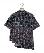 MM6 Maison Margielaエムエムシックスメゾンマルジェラ）の古着「花総柄アシンメトリーブラウス」｜パープル