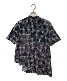 MM6 Maison Margiela（エムエムシックスメゾンマルジェラ）の古着「花総柄アシンメトリーブラウス」｜パープル