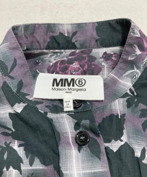 MM6 Maison Margiela（エムエムシックスメゾンマルジェラ）MM6 Maison Margiela (エムエムシックスメゾンマルジェラ) 花総柄アシンメトリーブラウス パープル サイズ:38の古着・服飾アイテム