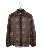 Saint Laurent Parisサンローランパリ）の古着「ペイズリー シルクシャツ」｜ブラウン