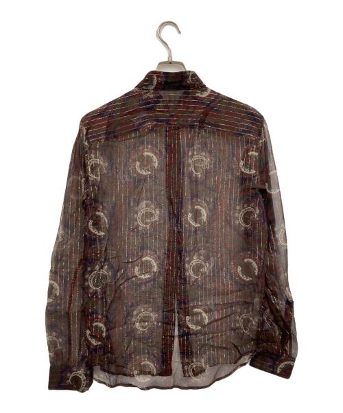 Saint Laurent Paris（サンローランパリ）Saint Laurent Paris (サンローランパリ) ペイズリー シルクシャツ ブラウン サイズ:36の古着・服飾アイテム