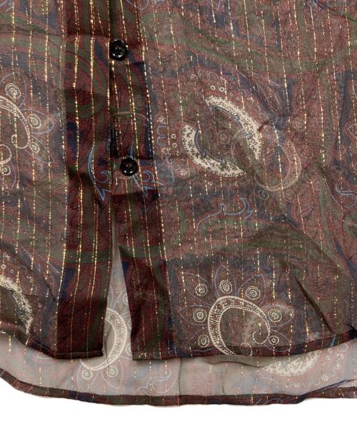 Saint Laurent Paris（サンローランパリ）Saint Laurent Paris (サンローランパリ) ペイズリー シルクシャツ ブラウン サイズ:36の古着・服飾アイテム