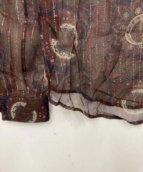 Saint Laurent Paris（サンローランパリ）Saint Laurent Paris (サンローランパリ) ペイズリー シルクシャツ ブラウン サイズ:36の古着・服飾アイテム