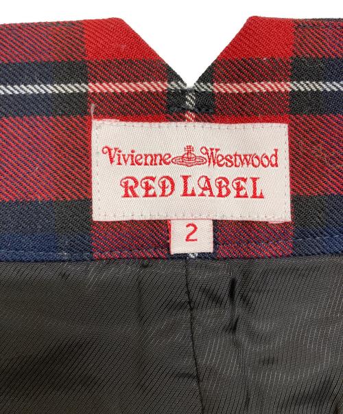 Vivienne Westwood RED LABEL（ヴィヴィアンウエストウッドレッドレーベル）Vivienne Westwood RED LABEL (ヴィヴィアンウエストウッドレッドレーベル) 変形チェックパンツ レッド サイズ:2の古着・服飾アイテム