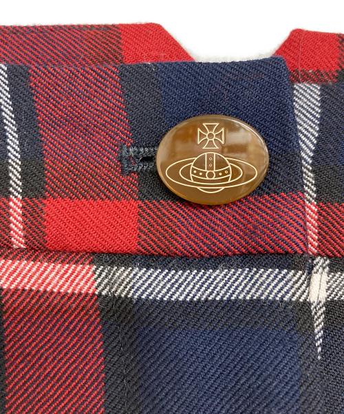 Vivienne Westwood RED LABEL（ヴィヴィアンウエストウッドレッドレーベル）Vivienne Westwood RED LABEL (ヴィヴィアンウエストウッドレッドレーベル) 変形チェックパンツ レッド サイズ:2の古着・服飾アイテム