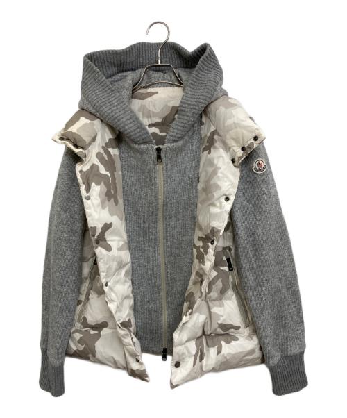 MONCLER（モンクレール）MONCLER (モンクレール) ニット切替ダウンジャケット グレー サイズ:3の古着・服飾アイテム