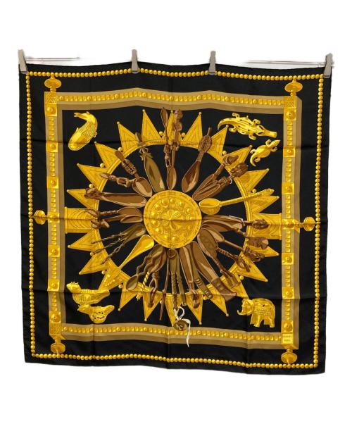 HERMES（エルメス）HERMES (エルメス) シルクスカーフ ブラックの古着・服飾アイテム