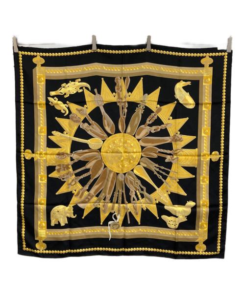 HERMES（エルメス）HERMES (エルメス) シルクスカーフ ブラックの古着・服飾アイテム