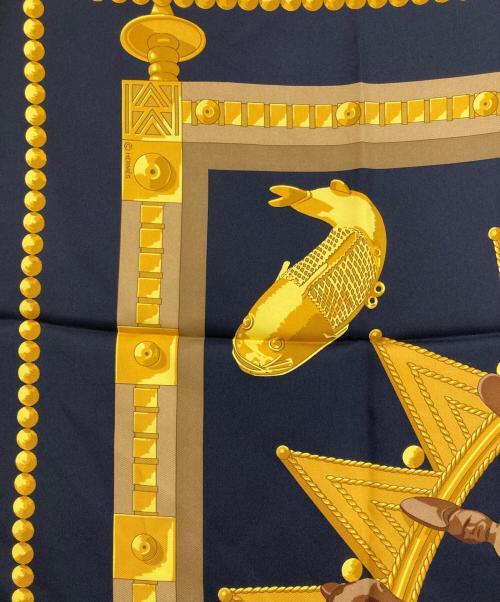 HERMES（エルメス）HERMES (エルメス) シルクスカーフ ブラックの古着・服飾アイテム