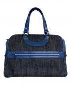 JACQUES LE CORREジャックルコー）の古着「リスボン デニム×ネイビー 2way ハンドバッグ」｜ネイビー