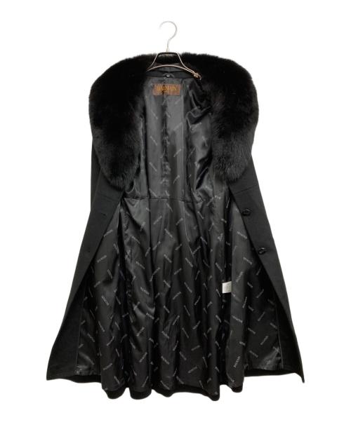 BALMAIN（バルマン）BALMAIN (バルマン) カシミヤフォックスファーロングコート ブラック サイズ:11の古着・服飾アイテム