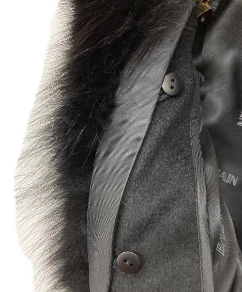 BALMAIN（バルマン）BALMAIN (バルマン) カシミヤフォックスファーロングコート ブラック サイズ:11の古着・服飾アイテム