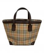BURBERRYバーバリー）の古着「ノバチェックハンドバッグ」｜ブラウン