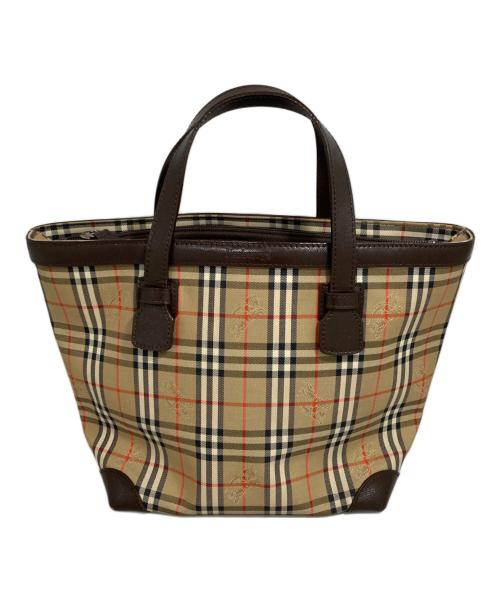 BURBERRY（バーバリー）BURBERRY (バーバリー) ノバチェックハンドバッグ ブラウンの古着・服飾アイテム
