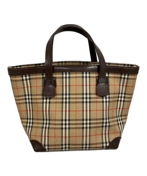BURBERRY（バーバリー）BURBERRY (バーバリー) ノバチェックハンドバッグ ブラウンの古着・服飾アイテム