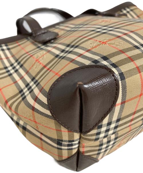 BURBERRY（バーバリー）BURBERRY (バーバリー) ノバチェックハンドバッグ ブラウンの古着・服飾アイテム