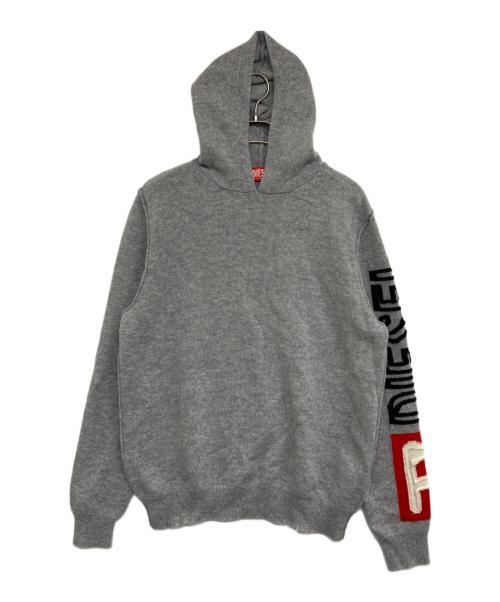 DIESEL（ディーゼル）DIESEL (ディーゼル) ニットパーカー グレー サイズ:M 未使用品の古着・服飾アイテム