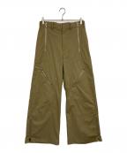 MAISON SPECIALメゾンスペシャル）の古着「ダブルニージップワイドパンツ」｜オリーブ