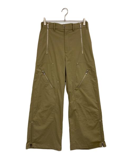 MAISON SPECIAL（メゾンスペシャル）MAISON SPECIAL (メゾンスペシャル) ダブルニージップワイドパンツ オリーブ サイズ:1の古着・服飾アイテム