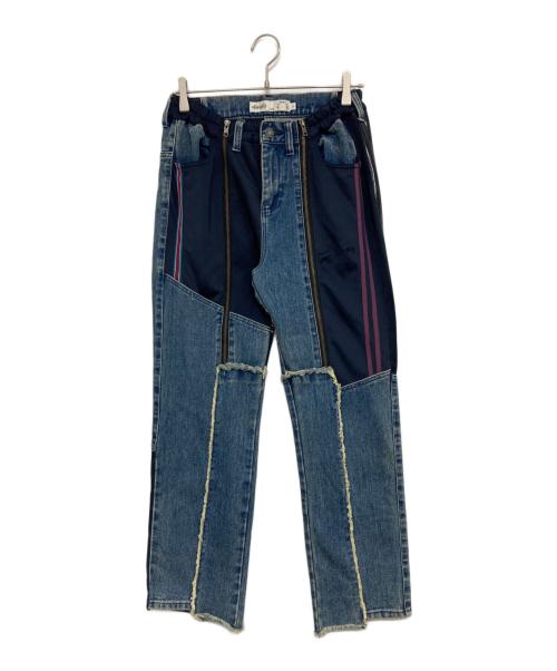 HIGH-GATE（ハイゲート）HIGH-GATE (ハイゲート) ドッキングデニムトラックパンツ レッド サイズ:1の古着・服飾アイテム