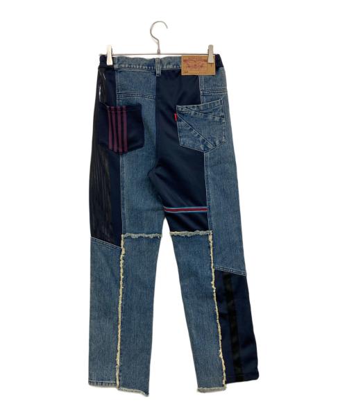 HIGH-GATE（ハイゲート）HIGH-GATE (ハイゲート) ドッキングデニムトラックパンツ レッド サイズ:1の古着・服飾アイテム