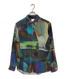 PAUL SMITH（ポールスミス）の古着「"Abstract Paint" プリントシャツ」｜ブルー