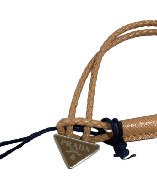 PRADA（プラダ）PRADA (プラダ) ナッパレザーブレスレット ベージュの古着・服飾アイテム