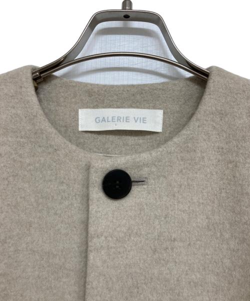 GALERIE VIE（ギャルリーヴィー）GALERIE VIE (ギャルリーヴィー) カシミヤビーバー ノーカラーコート ベージュ サイズ:36の古着・服飾アイテム