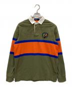 POLO RALPH LAURENポロ・ラルフローレン）の古着「CLASSIC FIT STRIPE JERSEY」｜オレンジ×グリーン