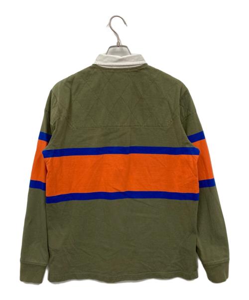 POLO RALPH LAUREN（ポロ・ラルフローレン）POLO RALPH LAUREN (ポロ・ラルフローレン) CLASSIC FIT STRIPE JERSEY オレンジ×グリーン サイズ:Mの古着・服飾アイテム
