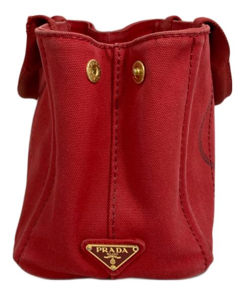 PRADA（プラダ）PRADA (プラダ) カナパミニハンドバッグ レッドの古着・服飾アイテム