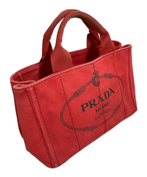 PRADA（プラダ）PRADA (プラダ) カナパミニハンドバッグ レッドの古着・服飾アイテム