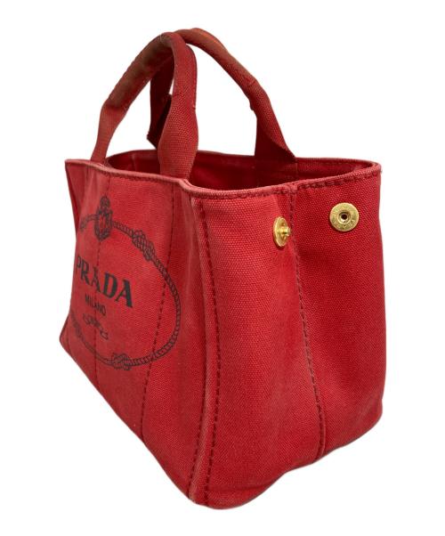PRADA（プラダ）PRADA (プラダ) カナパミニハンドバッグ レッドの古着・服飾アイテム