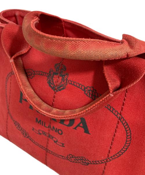 PRADA（プラダ）PRADA (プラダ) カナパミニハンドバッグ レッドの古着・服飾アイテム