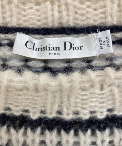 Christian Dior（クリスチャン ディオール）Christian Dior (クリスチャン ディオール) ボーダーニット ホワイト サイズ:36の古着・服飾アイテム