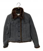 DOLCE & GABBANAドルチェ＆ガッバーナ）の古着「ファーデニムジャケット」｜ブラック