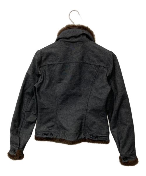 DOLCE & GABBANA（ドルチェ＆ガッバーナ）DOLCE & GABBANA (ドルチェ＆ガッバーナ) ファーデニムジャケット ブラック サイズ:38の古着・服飾アイテム